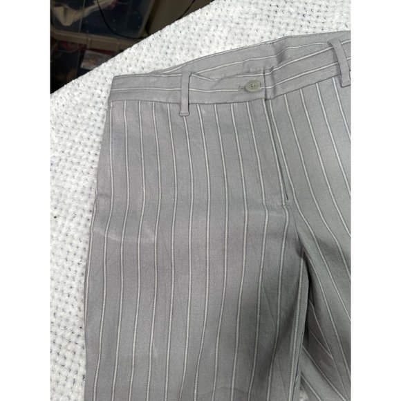 J. Jill Linen Stretch Dress Pants Womens Size 10P Wide Leg Grey Silver Stripes - Picture 16 of 16